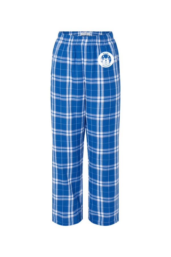 Youth Flannel Pants Royal/ Silver Plaid
