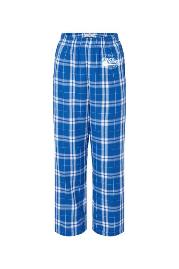 Youth Flannel Pants Royal/ Silver Plaid - Image 3