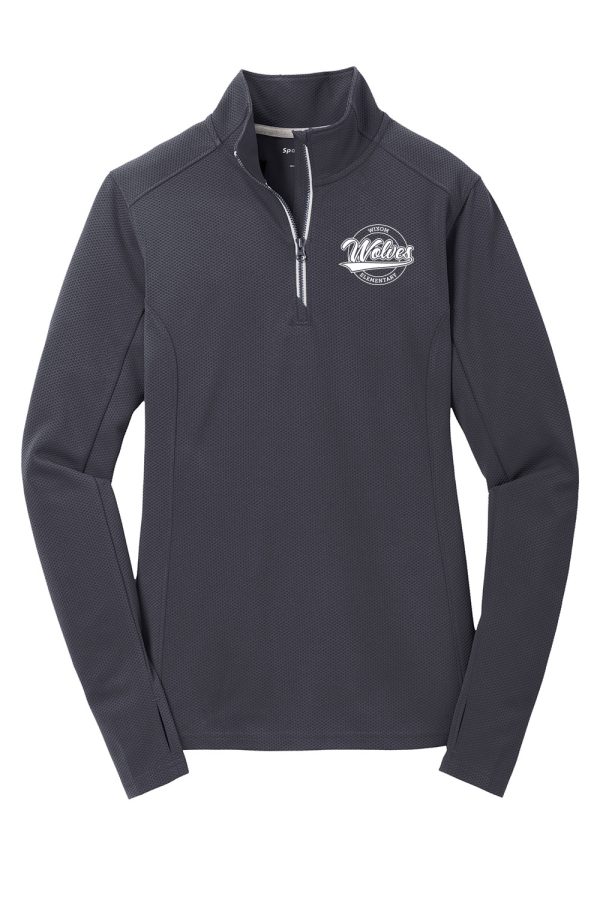 Sport-Tek® Women's Sport-Wick® Textured 1/4-Zip Pullover - Image 3